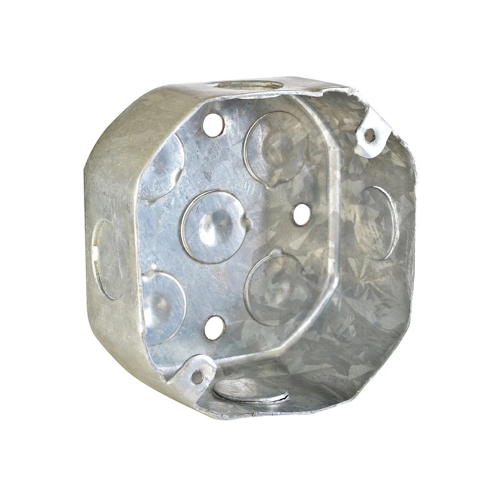CAJA OCTOGONAL GALVANIZADA SEMIPESADA SALIDA 3-4 MARCA NACIONAL COD 00012 CAJA OCTOGONAL GALVANIZADA SEMIPESADA SALIDA 3/4" COD 00012 - Imagen 1